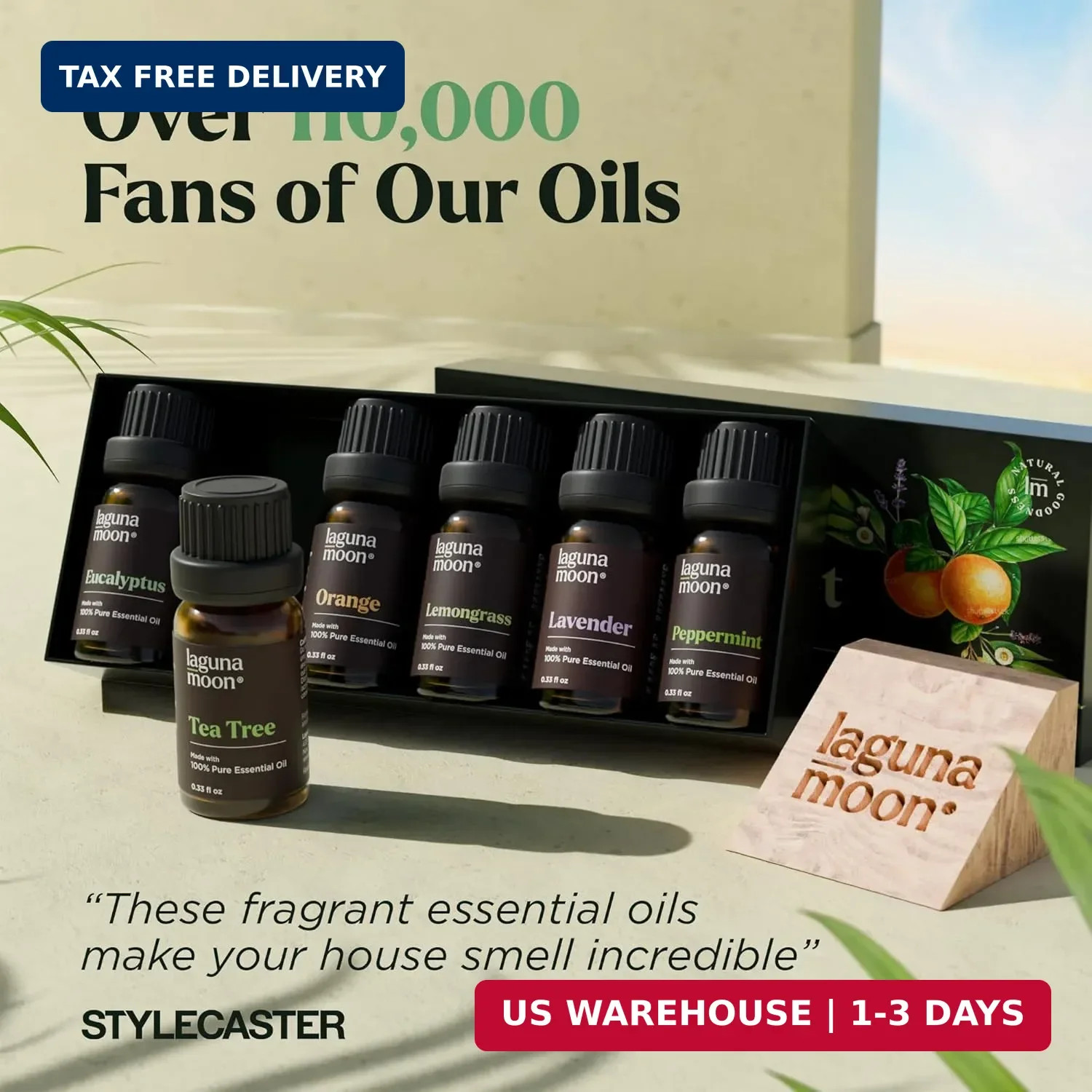 Essential Oils Set 6x10ml Aromatherapy for Diffuser Gift