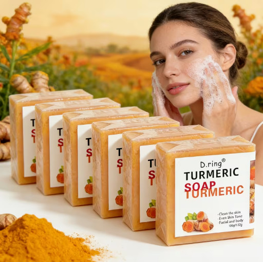 2Bar Turmeric & Curcumin Soap Set with Lemon – Handmade, Alcohol-Free, Suitable