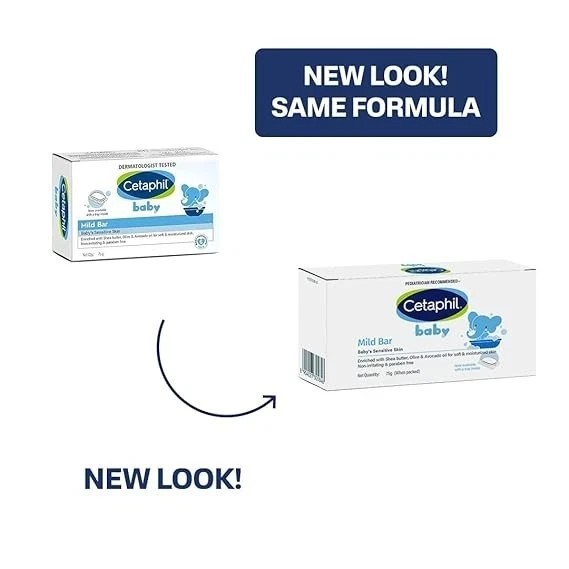 Cetaphil Mild Bar 75gm, Soap for Bath, White, Medium