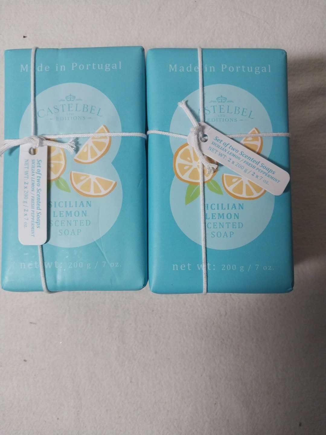 Castelbel Bar Soap 7 oz Ea 4 Pack Fresh Peppermint And Sicilian Lemon Portugal