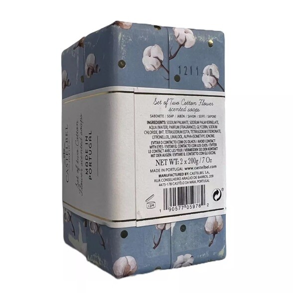 Castelbel Cotton Flower Scented Soap Set Of 2 (7oz) Limited Edition