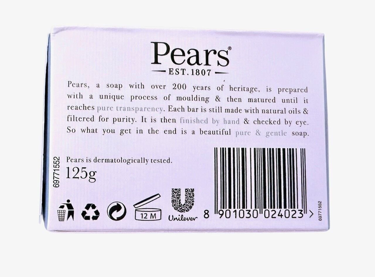 PEARS Pure & Gentle Mint Extracts Bar Soap, 4.4 oz/125g