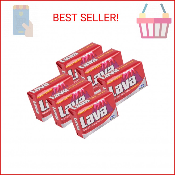 Lava 10185 Pumice Hand Cleaning and Moisturizing Bar Soap 5.75 Ounces (6 Pack)
