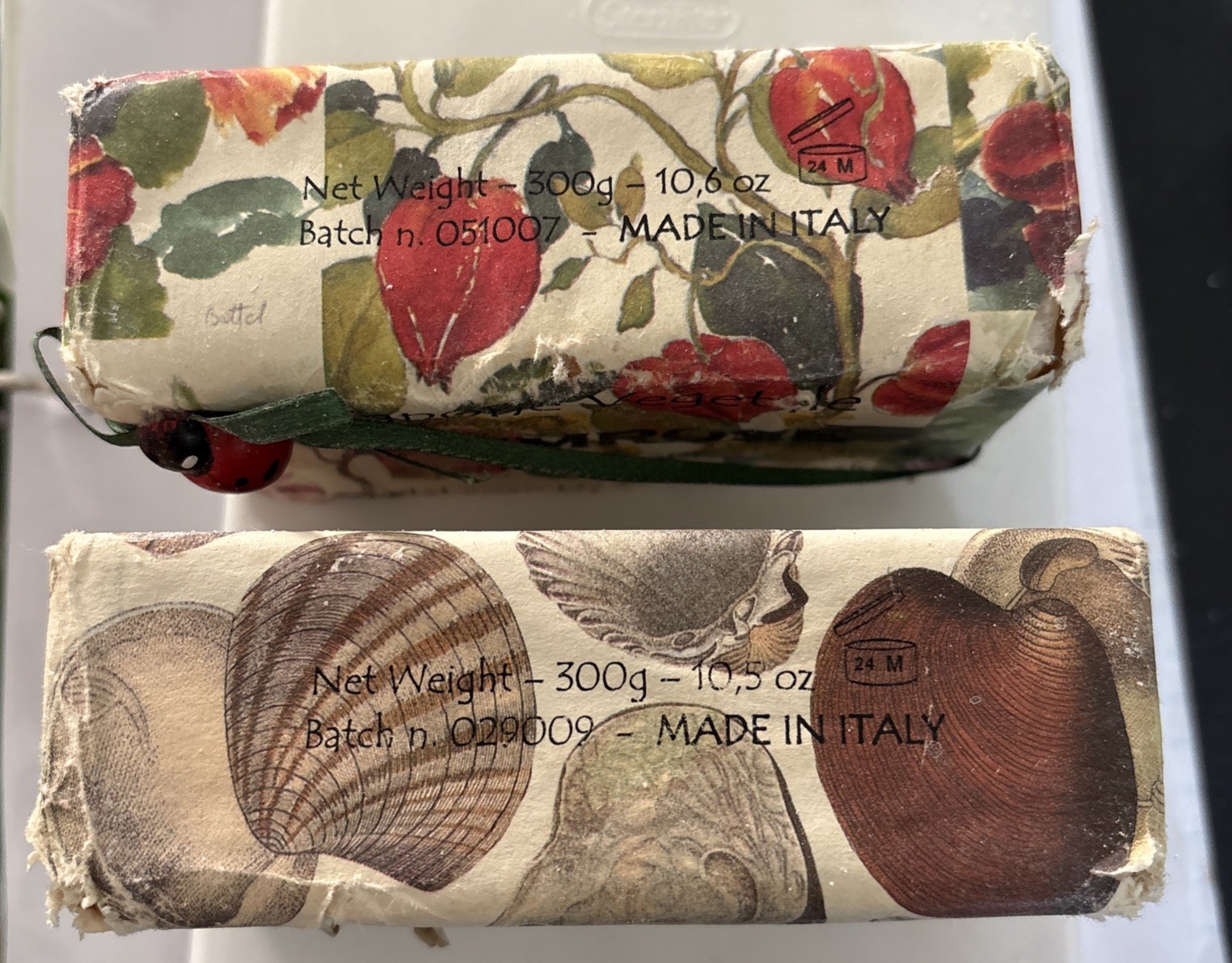 New Sapone Vegetale Handmade in Italy 10.5oz Bath Bar Soap Lot 2 Brezza/Primrose