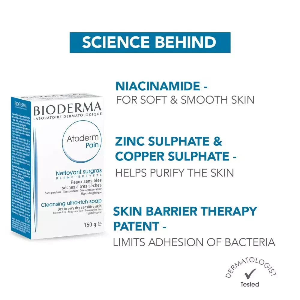 2 X Bioderma Atoderm Intensive Pain Ultra-Soothing Cleansing Bar 150g EXP 06/26