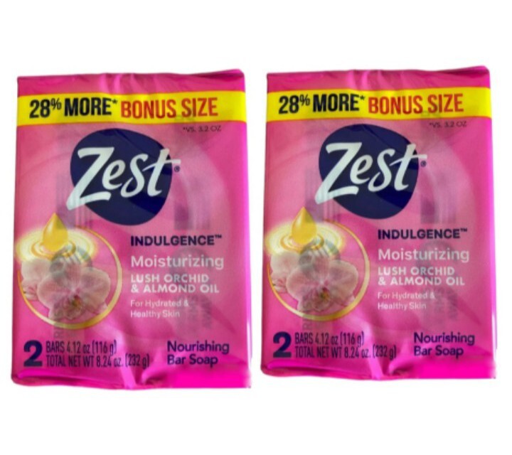 § ZEST (4-BARS) 4.12 Oz 🩷🫧 ●INDULGENCE●🫧 Moisturizing Lush Orchid/Almond Oil.