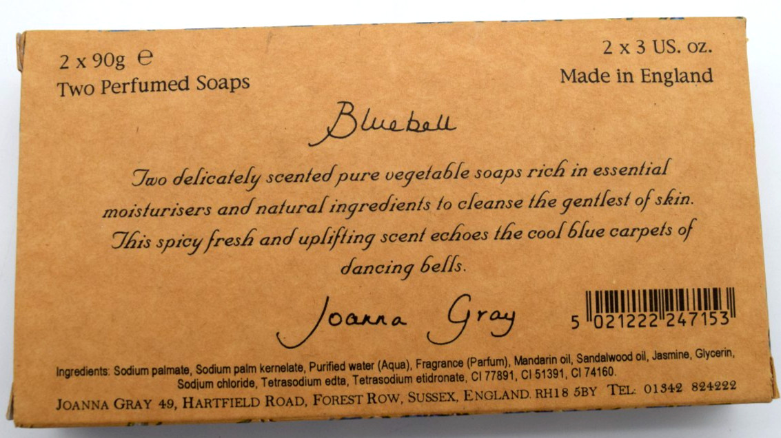 Bluebell Fine English Soap – 2 bars @ 3 oz each – England – New – Sealed Box