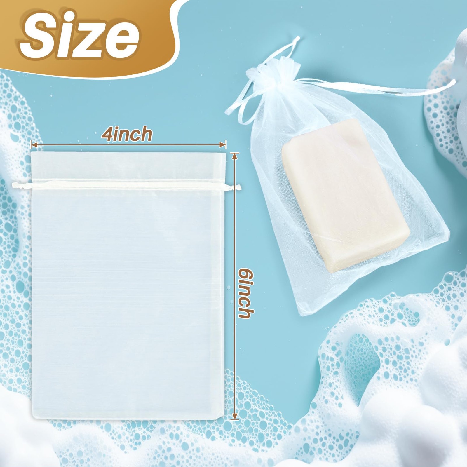 10 Mesh Soap Bags for Bars – RAQEHO 4″X6″ Hanging 1 Count (Pack of 10)
