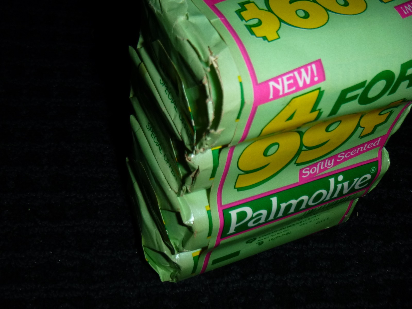 PK of 4 Bars Vtg 70s Palmolive Softly Scented Soap Made in USA
