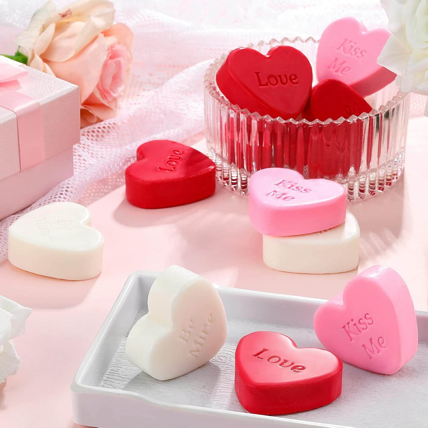 24 Pcs 2 Inch Valentine‘S Day Heart Soap Gift Colorful Soaps Wedding Party Favor