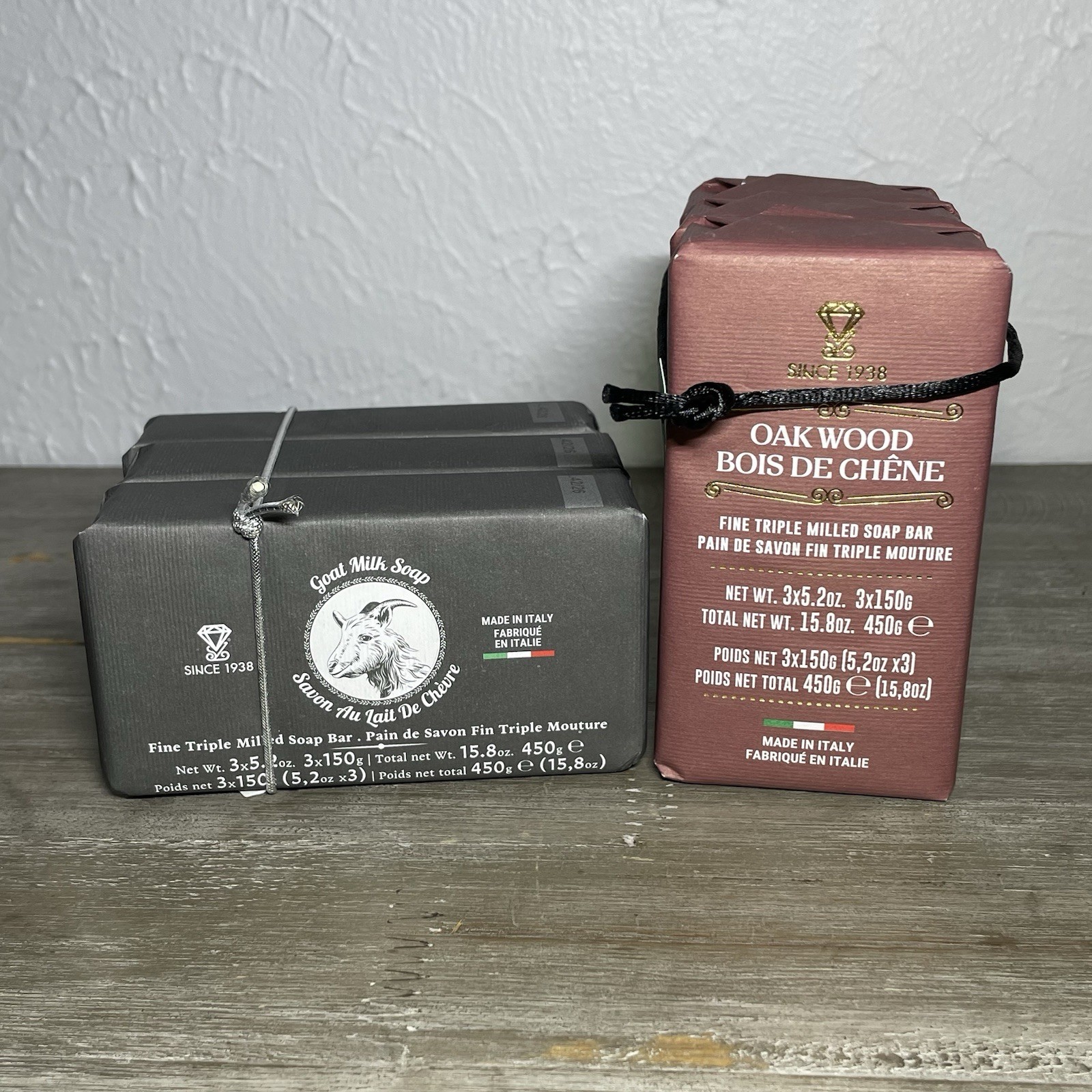 Made in Italy – 3 Bars – GOAT MILK SOAP – Each Bar is 5.2oz (150g) – Total 450g