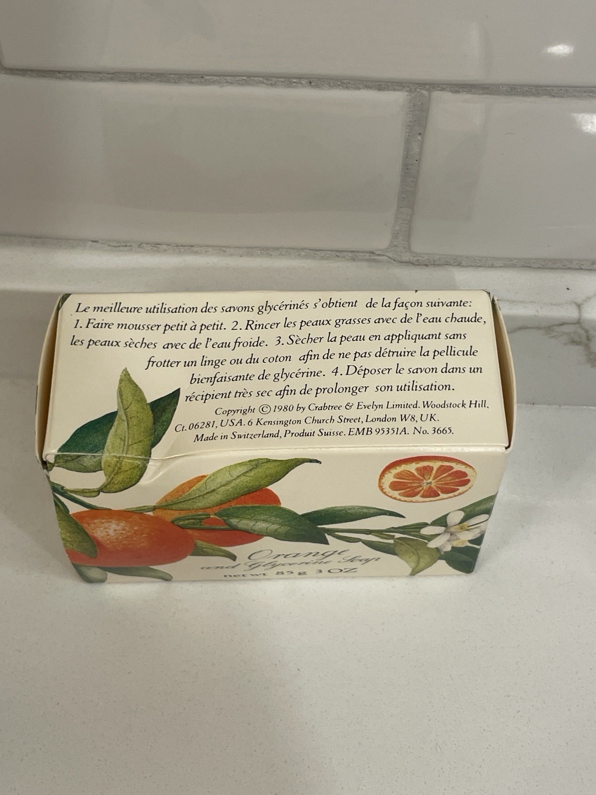 Vintage Crabtree & Evelyn Orange & Glycerine Soap Bar 3 oz/85 g