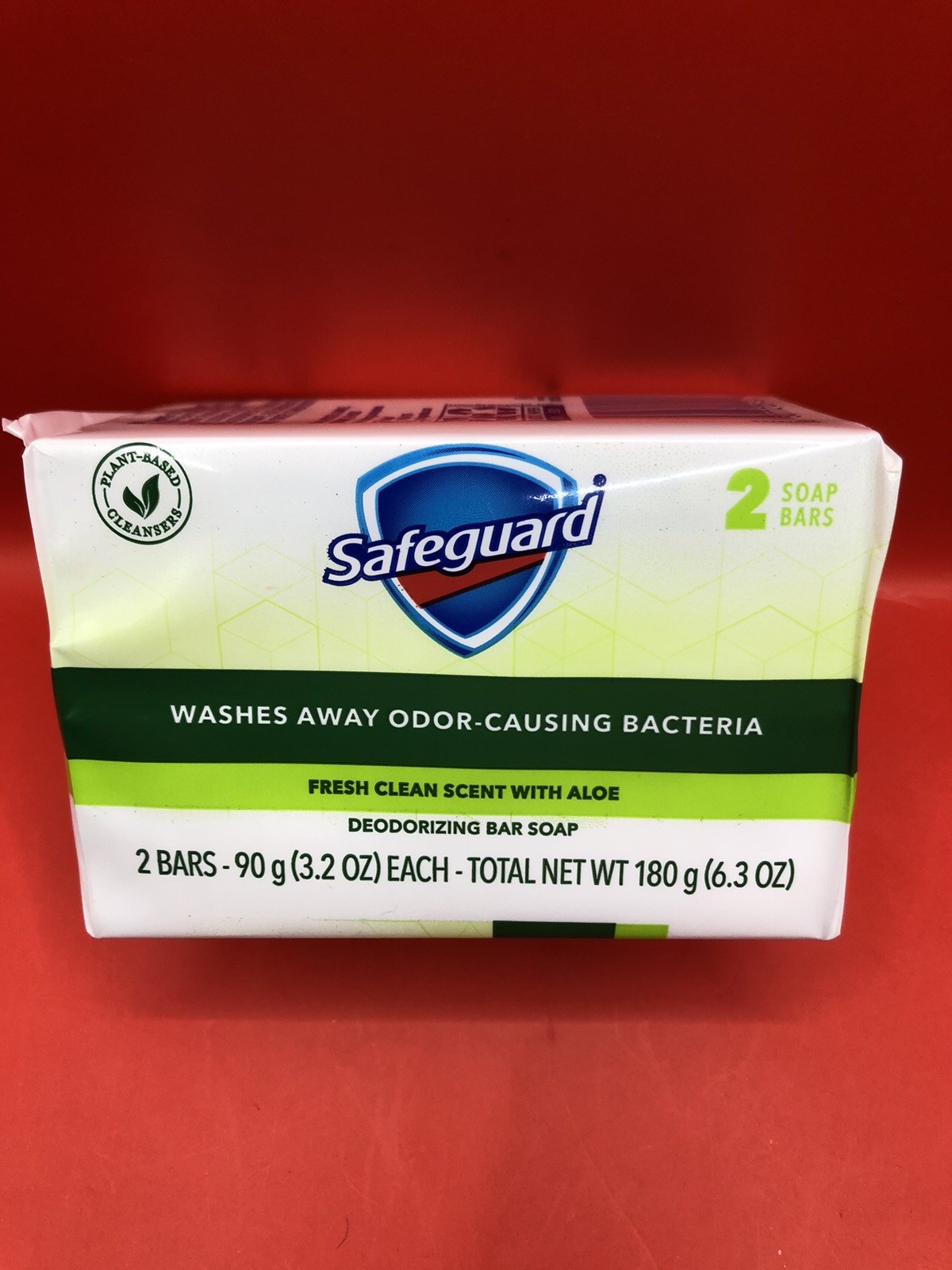 Safeguard Deodorizing Bar Soap Fresh Clean Scent with Aloe 2 Bars 6.3oz