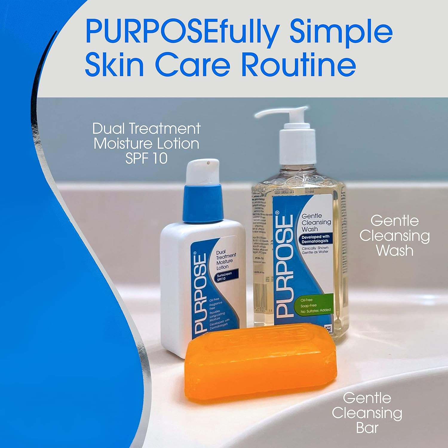PURPOSE Gentle Cleansing Bar, Developed with Dermatologists, For All Skin Types,