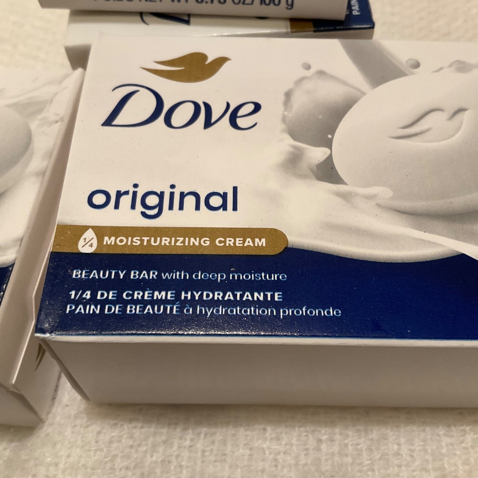 Dove Beauty Bar Soap Original Made w/ 1/4 Moisturizing Cream 3.75 oz 4 Bars NEW