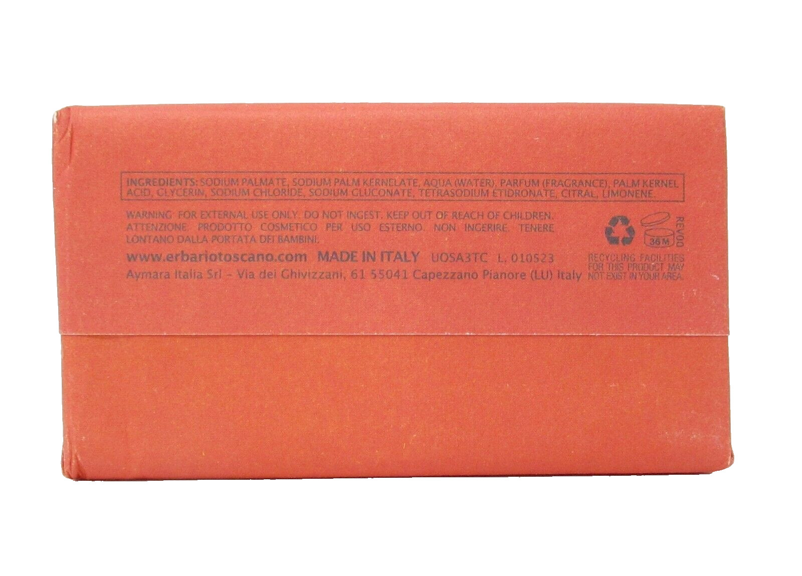 Italian Luxury Vegetable Bar Soap Tuscan Citrus scented large 10.5oz