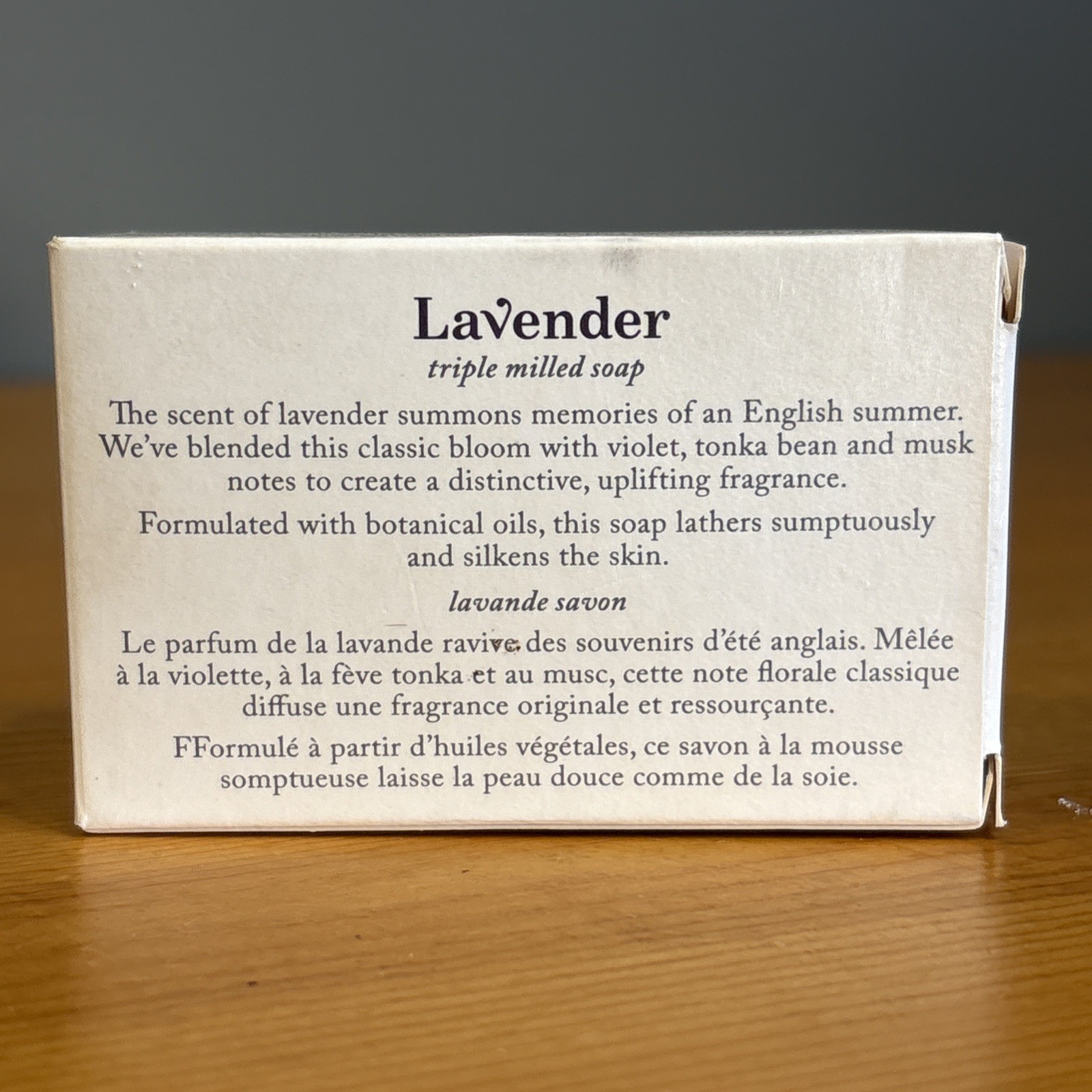 Crabtree & Evelyn Lavender Triple Milled Bar Soap 85g, 3oz. New In Box