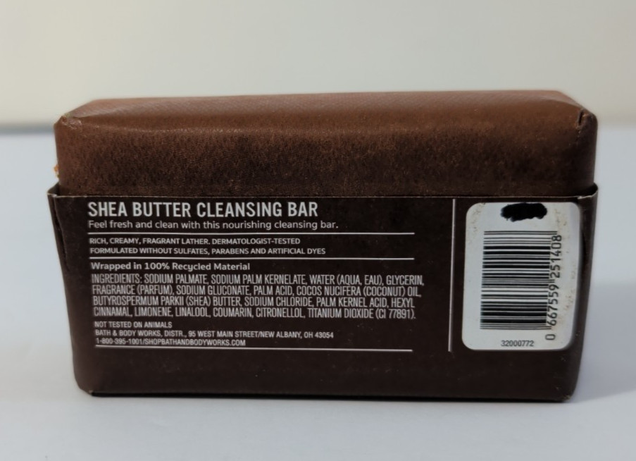 Bath & Body Works MAHOGANY TEAKWOOD Shea Butter Cleansing Bar Body Soap 5 oz