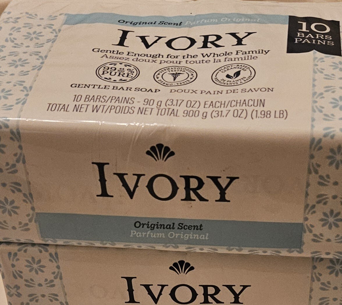 Ivory Soap Original Scent 3.17 oz Bars Soap 10 bar pack..
