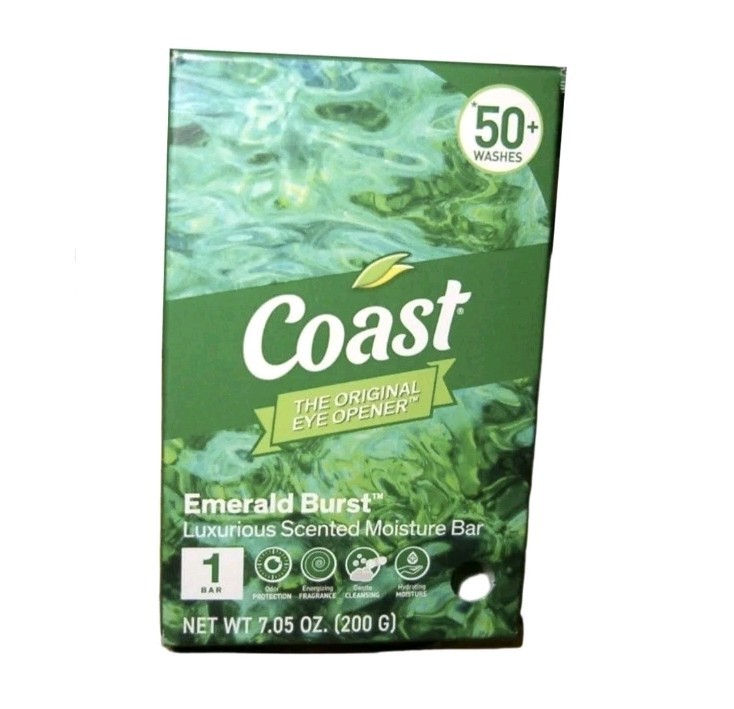 💚 COAST 💚 (7.05 Oz.) 💚🫧 ●EMERALD BURST● 💚🫧 Luxurious Scented Moisture Bar.