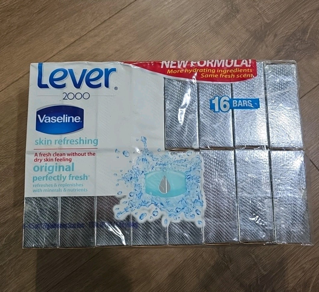 16x Lever 2000 With Vaseline Perfectly Fresh NOS Discontinued Sealed -4.5oz Bars