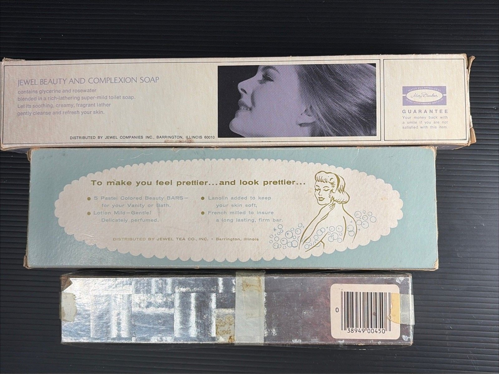 Vintage Rare Jewel Tea Soap Bars (7) And Set Of Sculptural Seashell Soap 1950-80