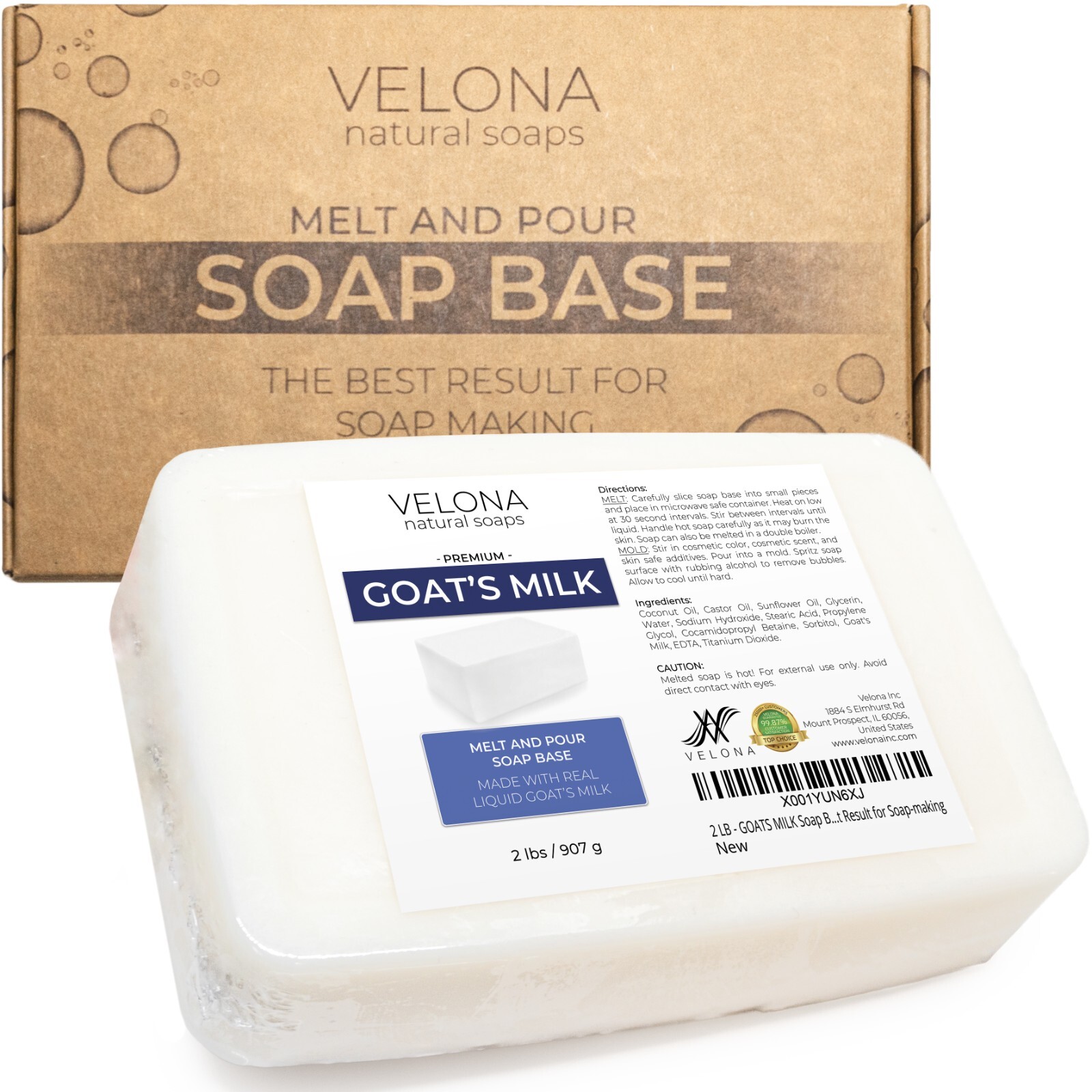 2,5,10,25 LB – GOATS MILK Soap Base by Velona | SLS/SLES free | Melt and Pour