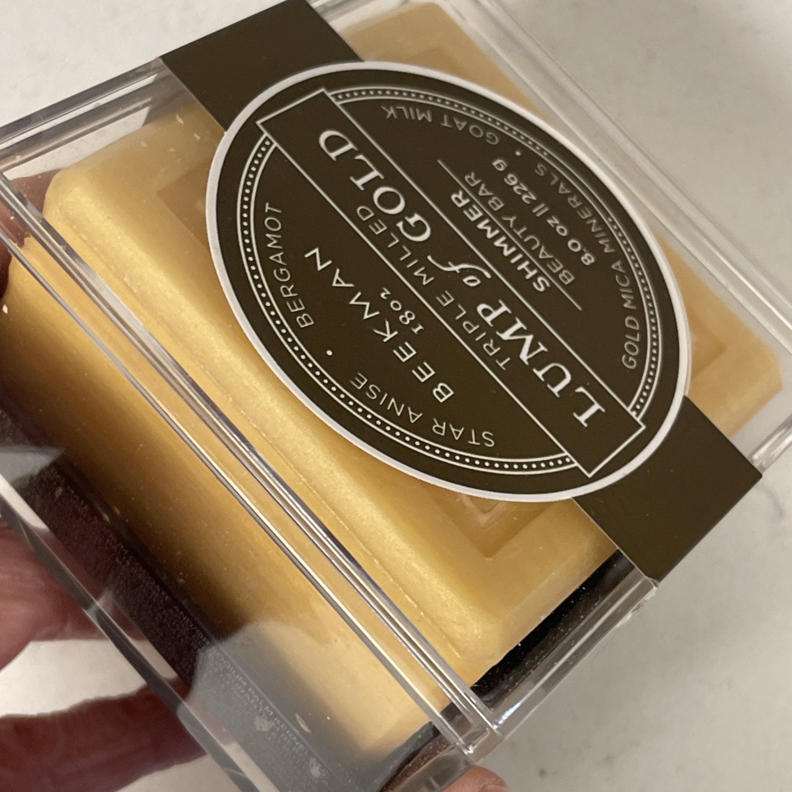 NEW Beekman Lump of Gold Shimmer Soap Star Anise Bergamot Sealed 8 oz