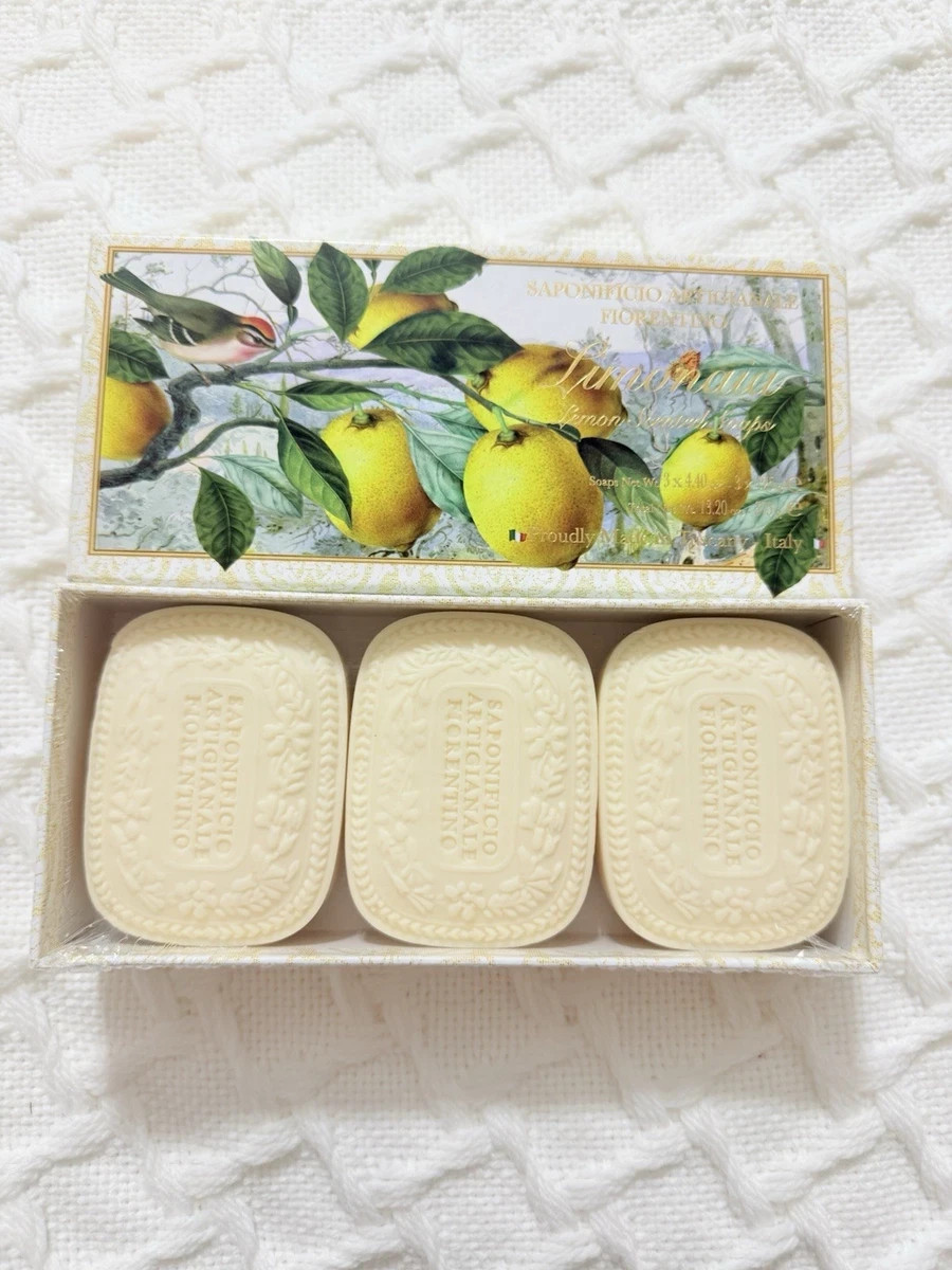 Saponificio LEMON Scented Soaps Tuscany (3) 4.4 oz GIFTBOX