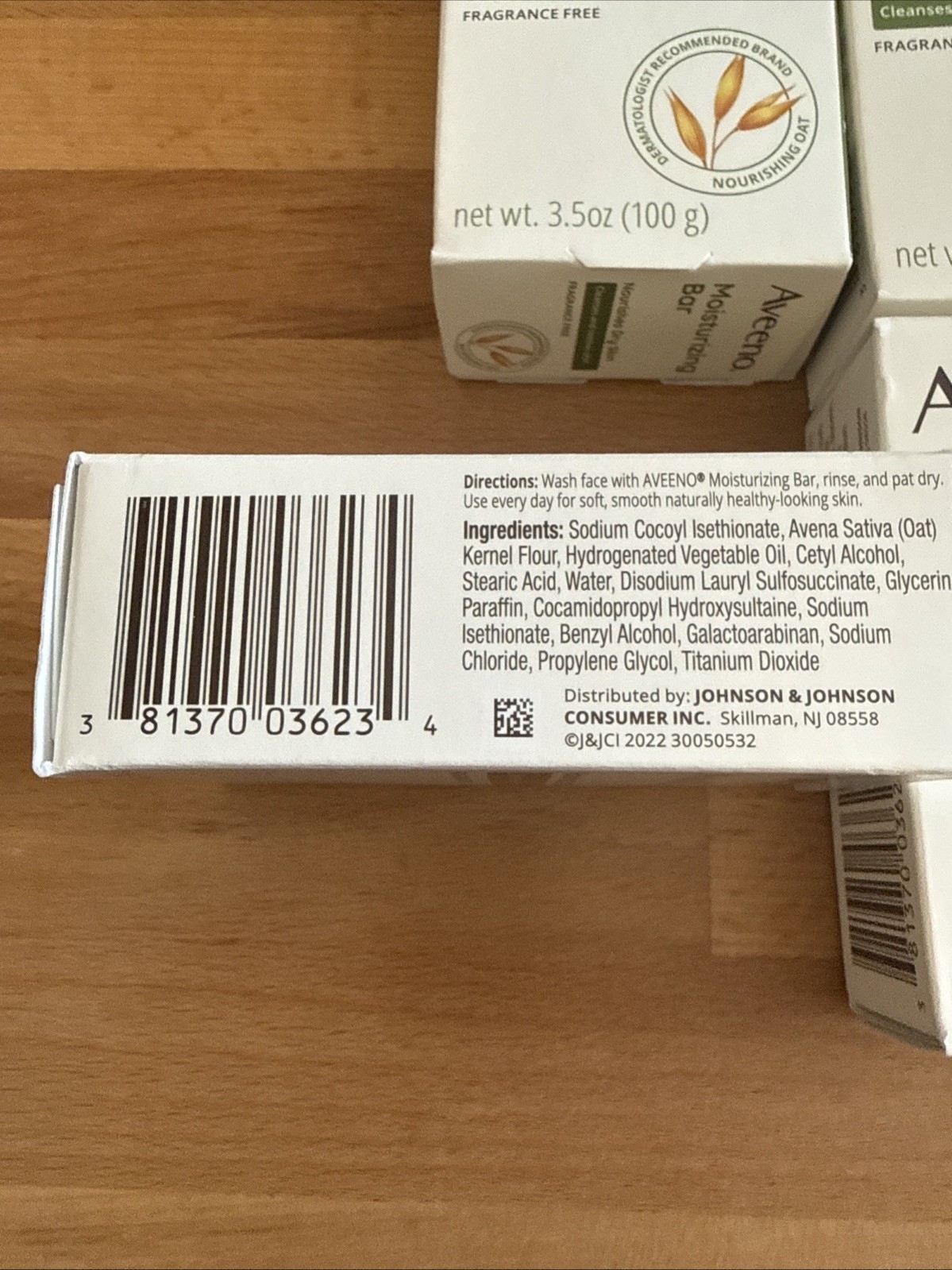 6X-Aveeno Moisturizing Soap Bar With Nourishing Oat 3.5oz EA New
