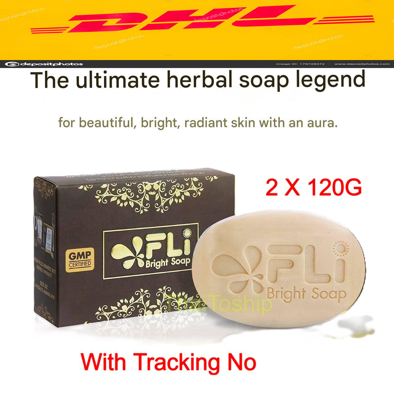 2 x 120G Thai herbal bright soap for removing skin tags freckles acne rashes