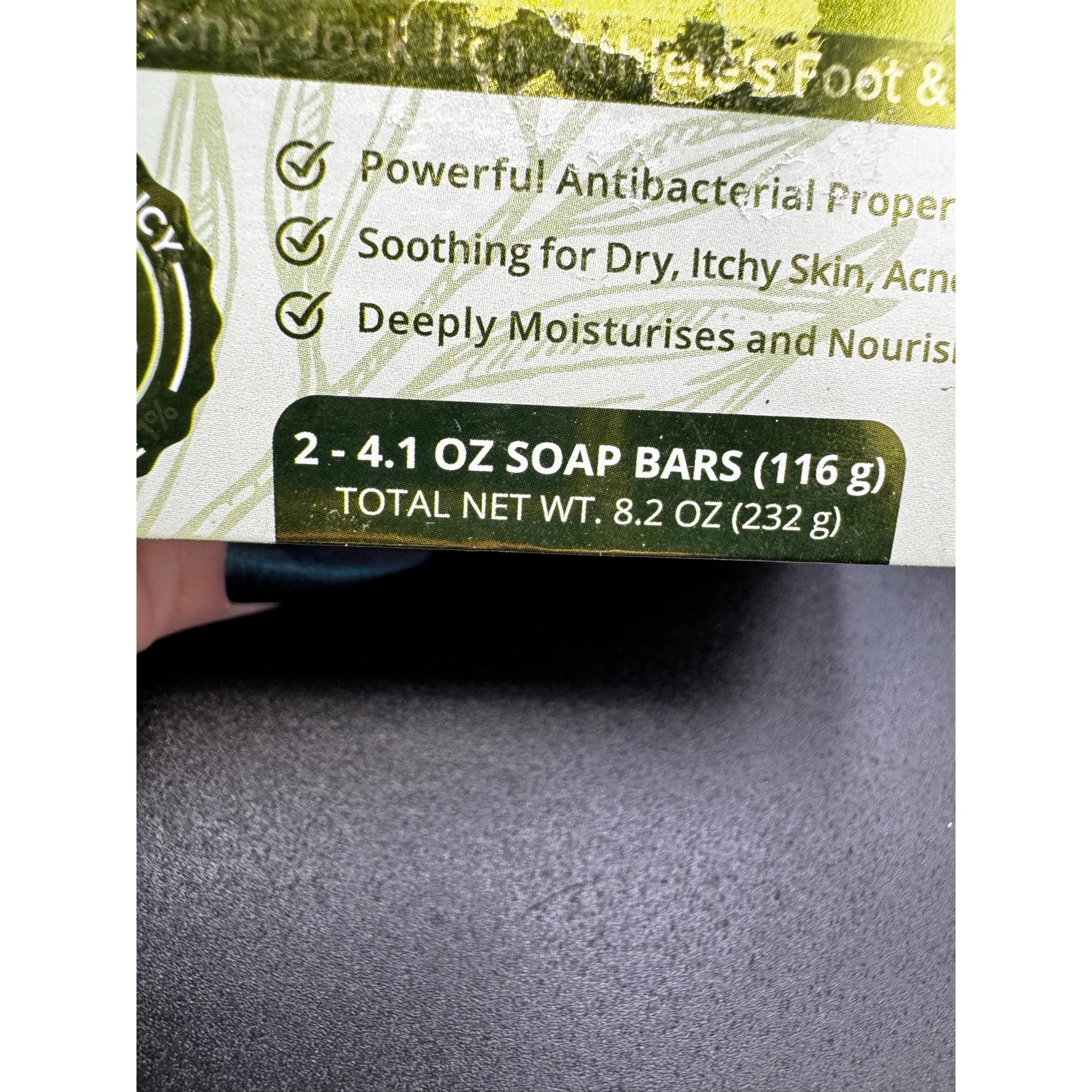 NWT RoyceDerm Tea Tree Oil Anti Fungal Soap Bars- Set of 2