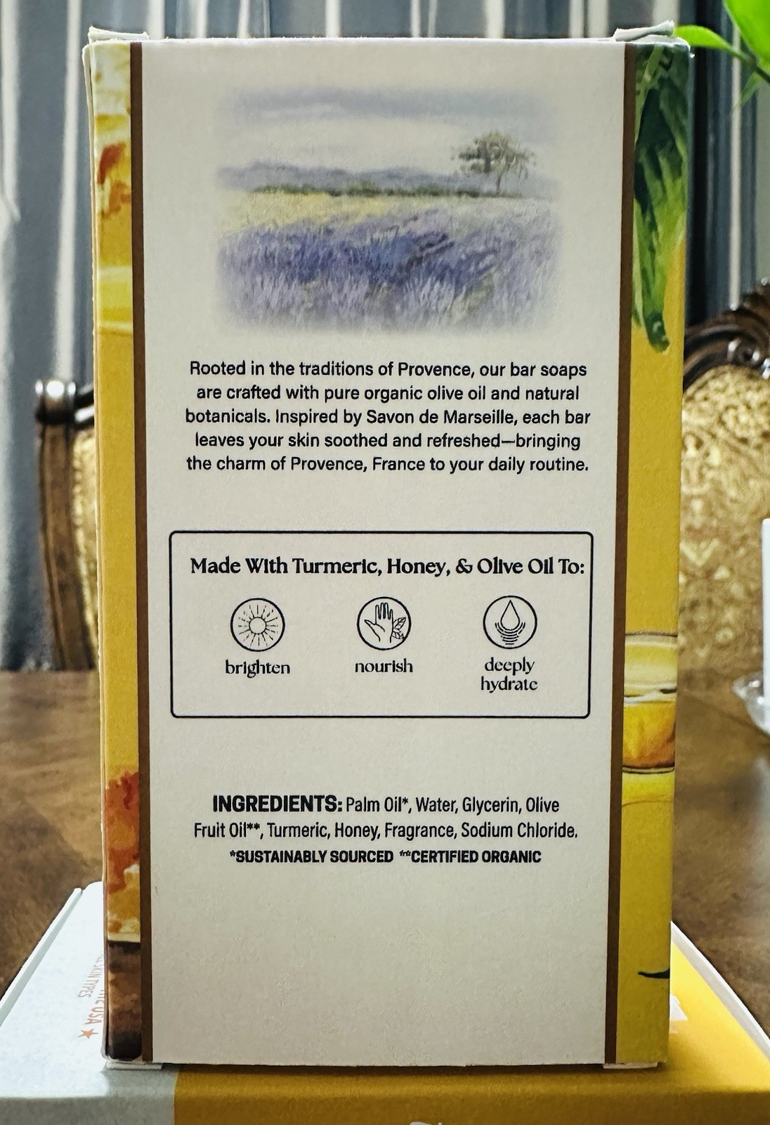 Provence Essentials Detoxifying & Cleansing Turmeric Honey 10oz Bar Soap