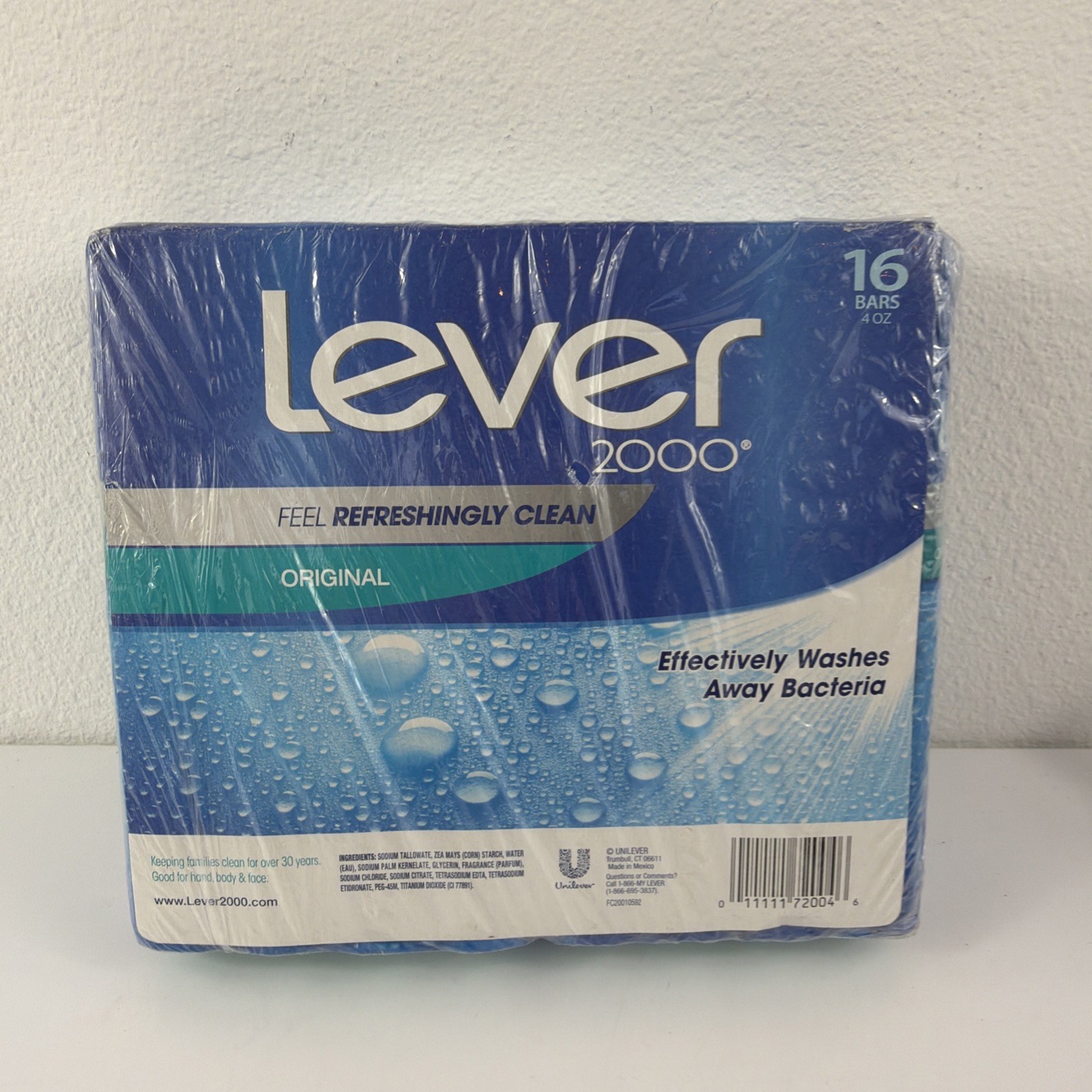 Lever 2000 Original Bar Soap, 4 Oz, Pack of 16, Refreshing Clean Classic Scent