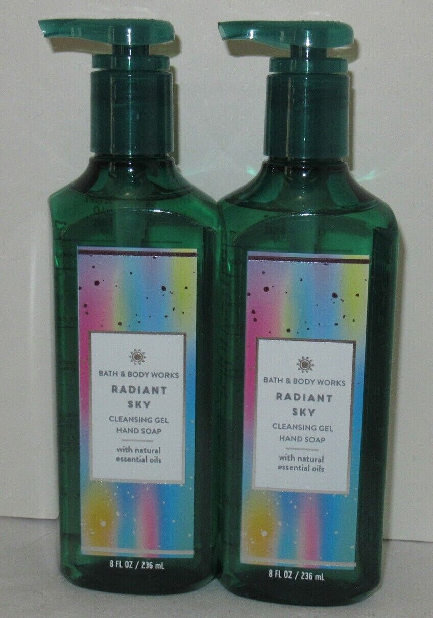 Bath & Body Works Cleansing Gel Hand Soap Lot Set of 2 RADIANT SKY mango lychee