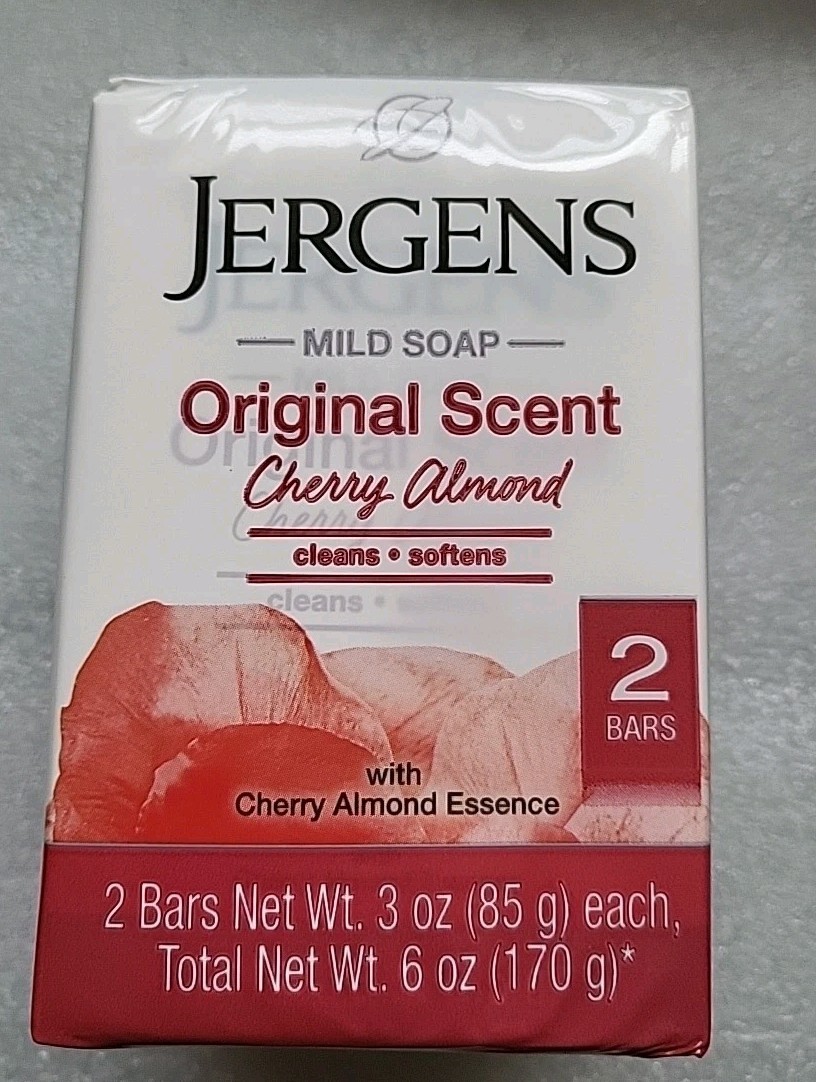 JERGENS MILD SOAP Original Scent Cherry Almond 5 Two packs 10 Total Bars 3 OZ ea