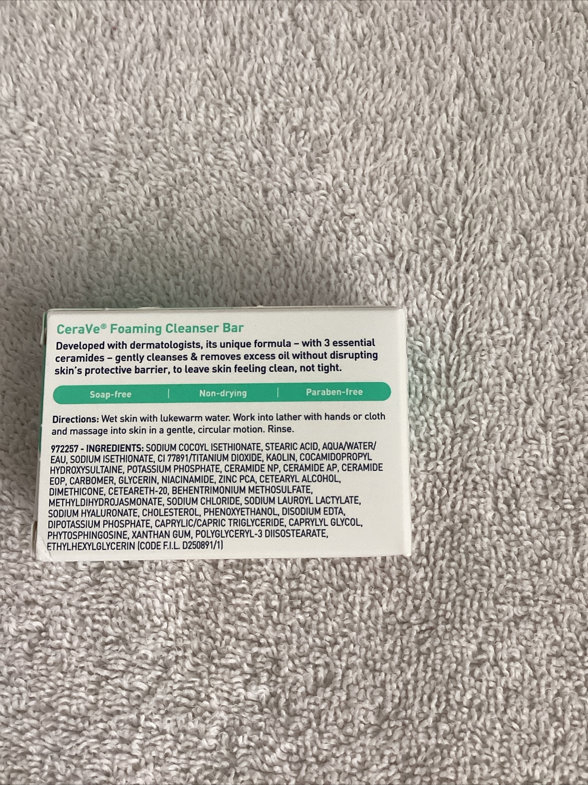 CeraVe Hydrating Cleanser Bar Normal Dry Skin Ceramides & Hyaluronic Acid