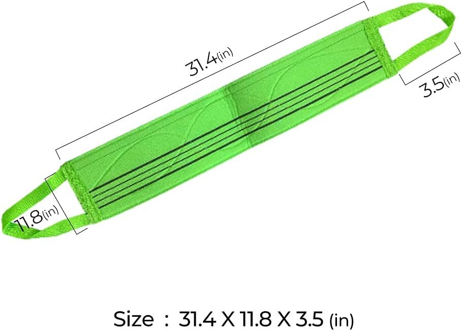 x (3 pcs) Long Exfoliating Back about 80 x 9 (cm) / 31′ x 3.6′, Green