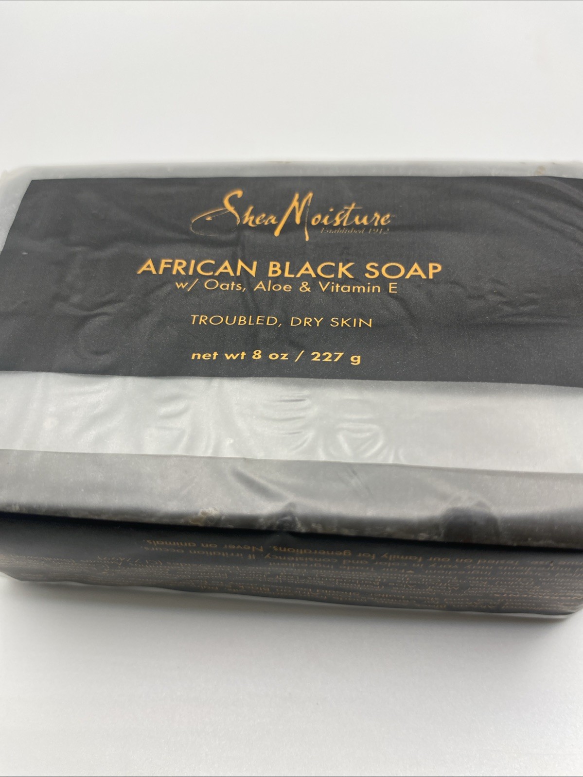Shea Moisture African Black Soap Oats Aloe Vitamin E For Troubled, Dry Skin 8oz