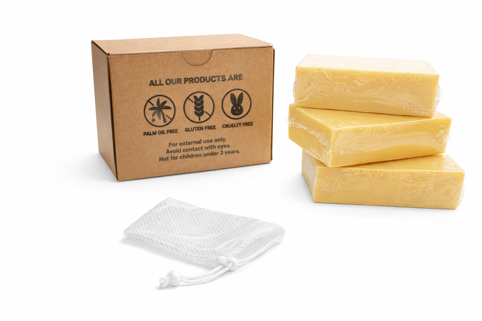 Turmeric Soap Bar with Goat Milk Handmade 3 Bars