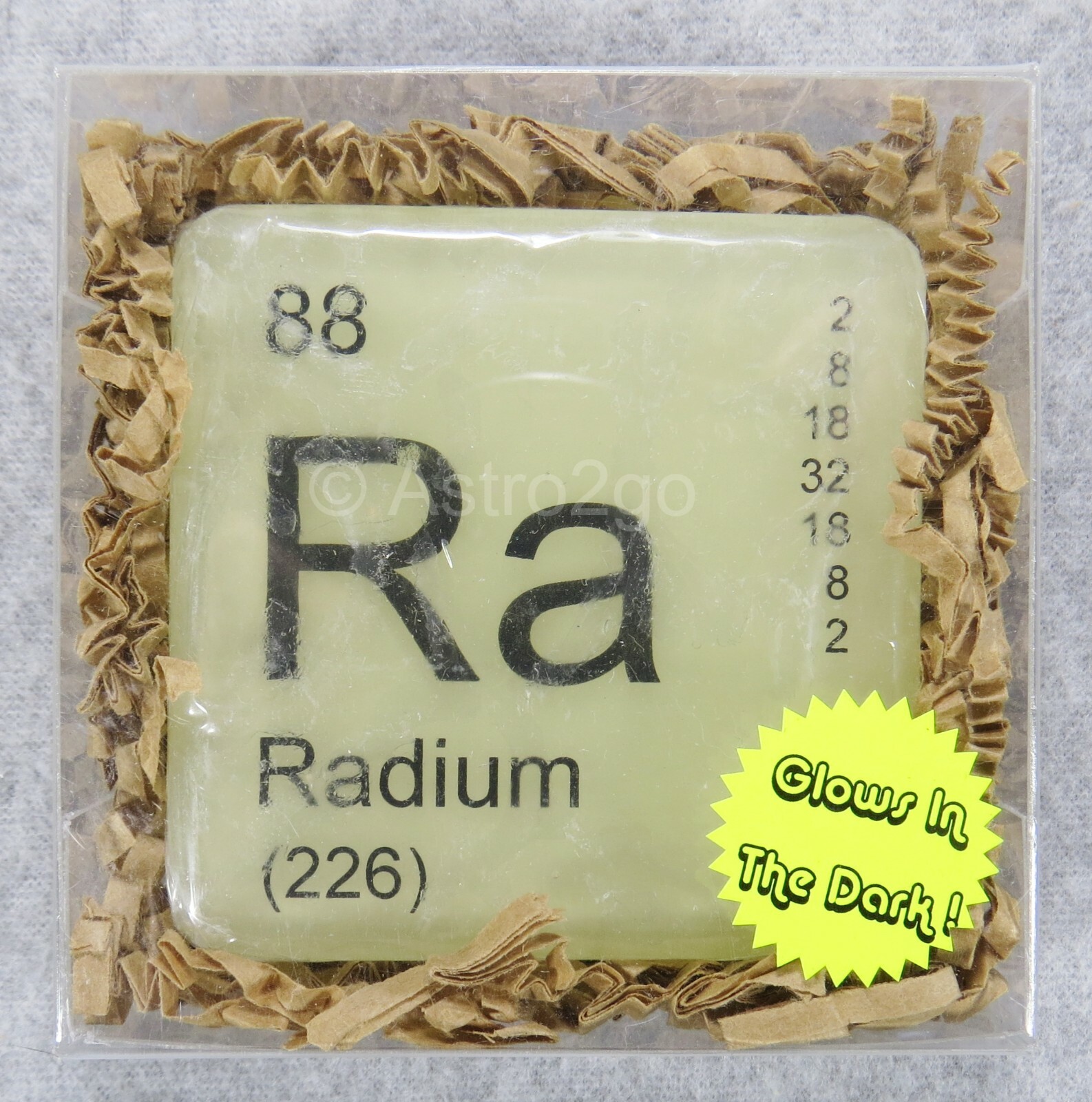 PERIODIC TABLE ELEMENT “Ra” RADIUM NOVELTY GLOW HAND SOAP-4 oz JUST BUBBLY NEW!