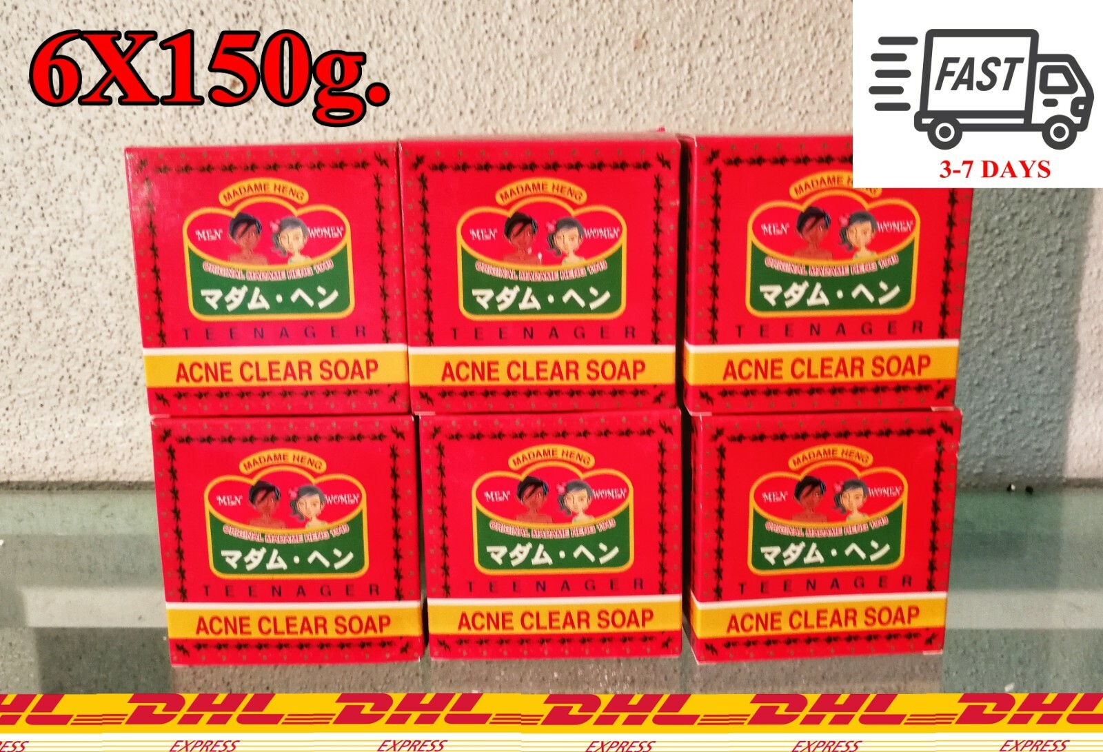 6X 150g Acne Clear Soap Original Madame Heng Facial Body Cleaning Anti Pimples