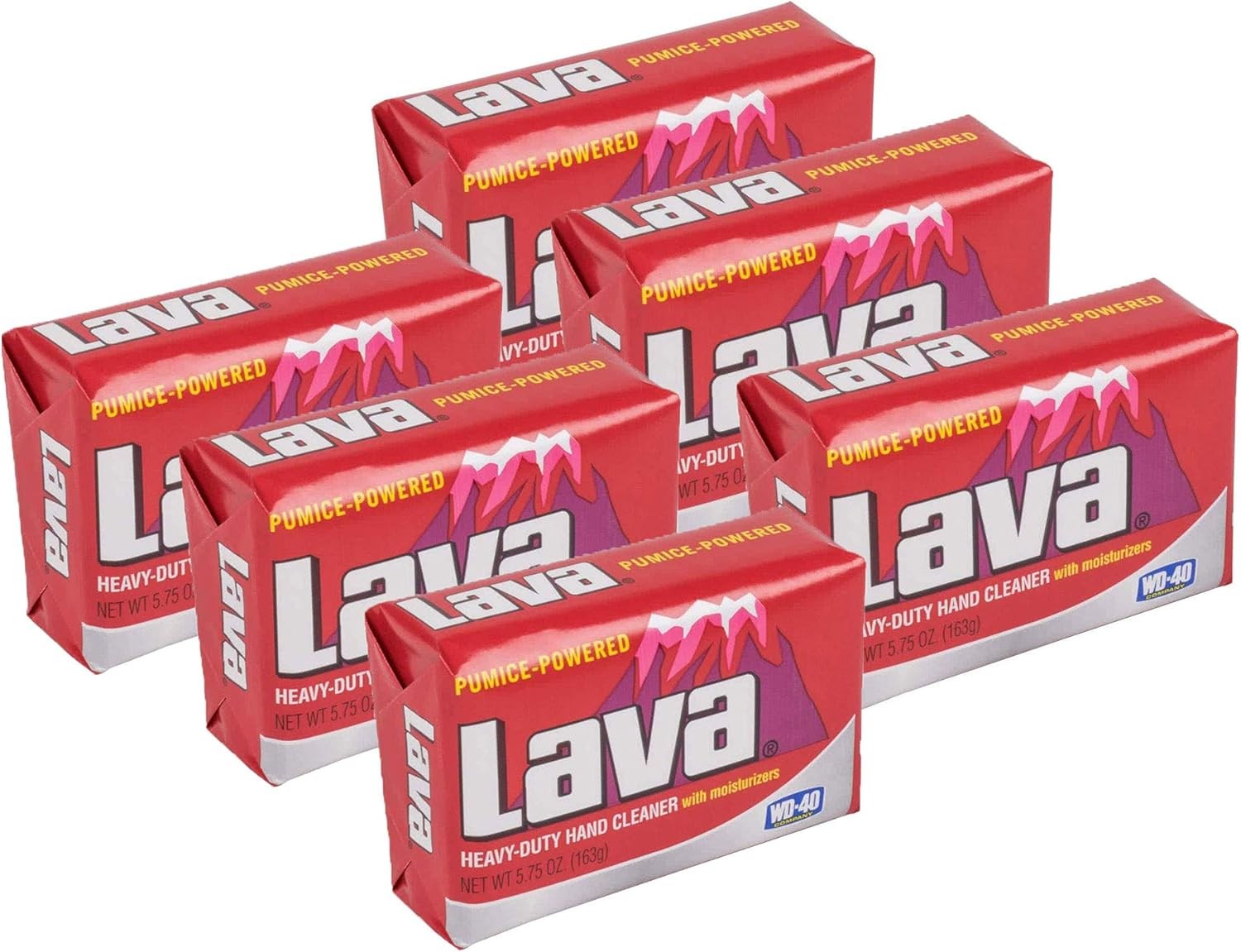 Lava 10185 Pumice Hand Cleaning and Moisturizing Bar 5.75 Ounce (Pack of 6)