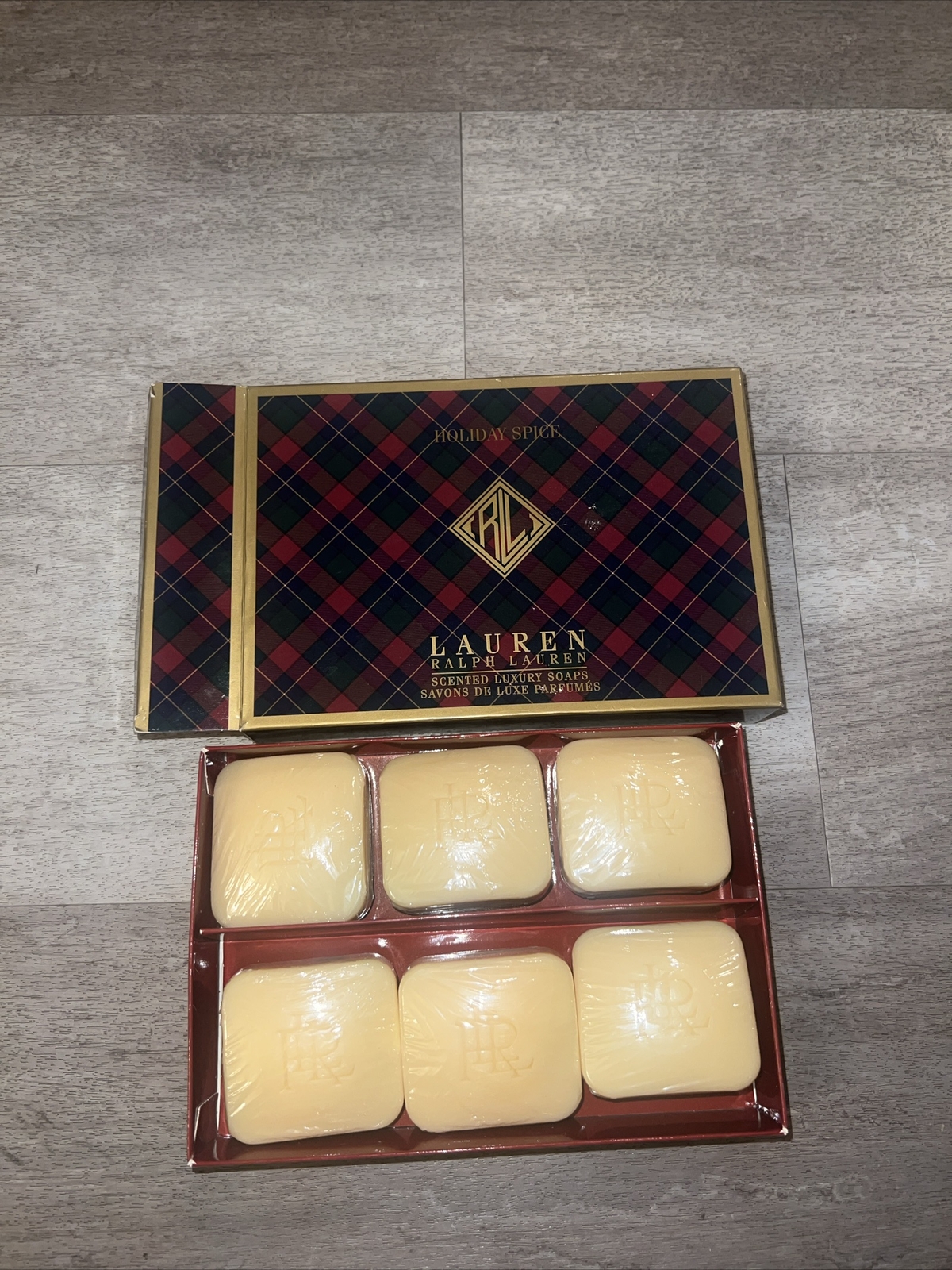 RALPH LAUREN SET OF 6 Holiday Spice Scented Luxury Soaps USA New