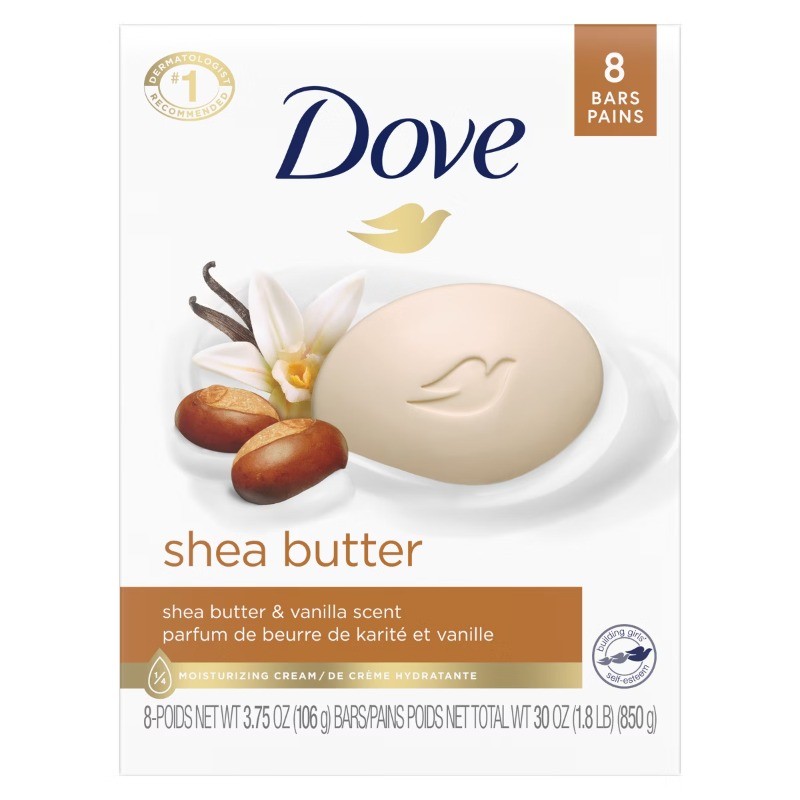 Dove Beauty Purely Pampering Shea Vanilla Beauty Bar Soap – 8pk – 3.75oz each