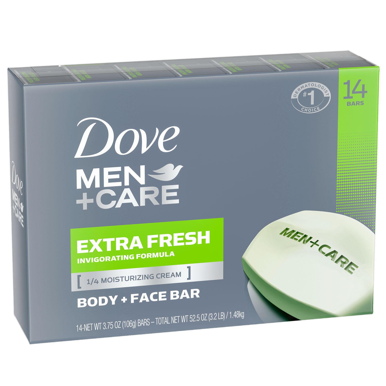 Dove Men+Care Body and Face Bar Extra Fresh 3.75 Ounce (14 Count)