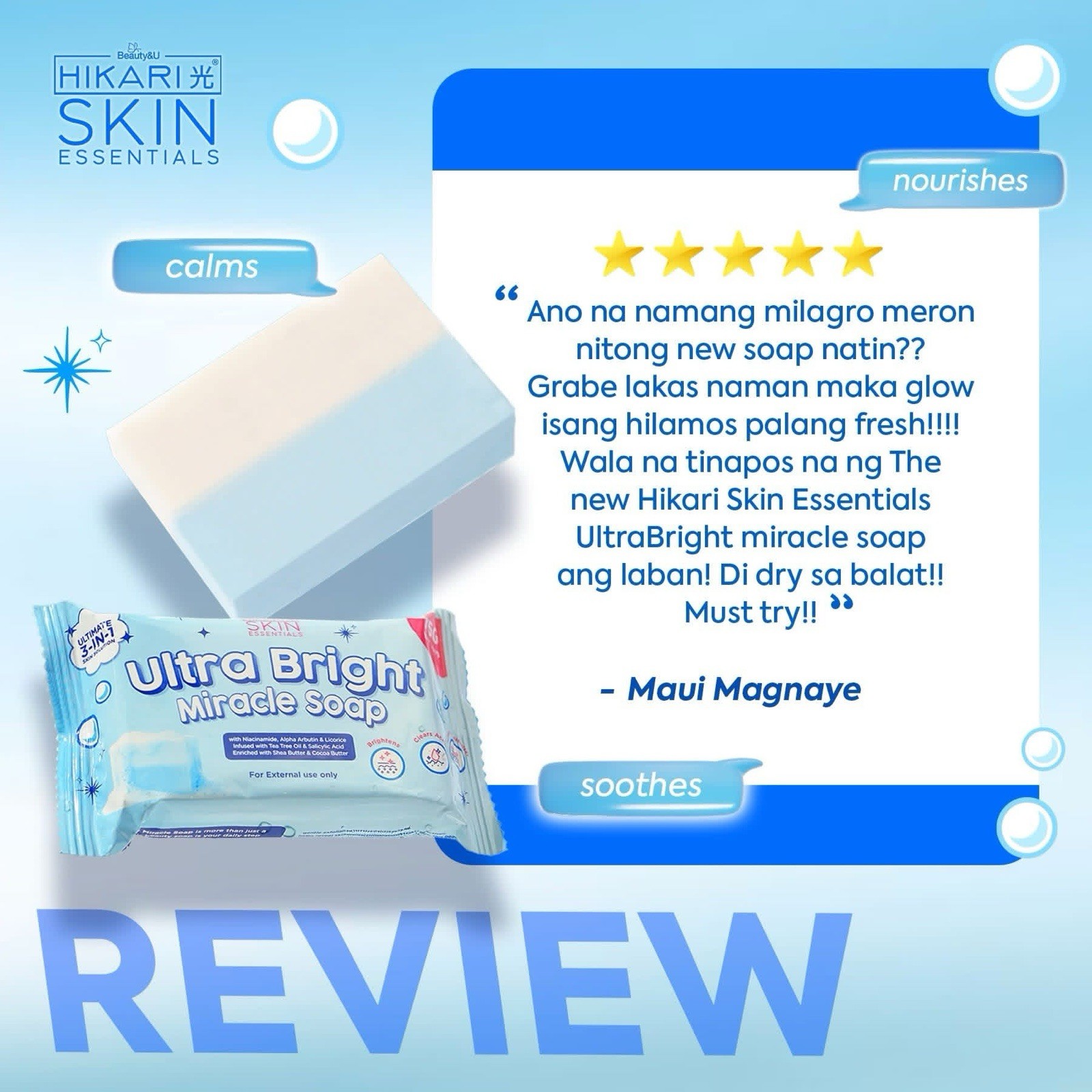 5 Bars Hikari UltraBright Miracle Soap – Gentle Daily Cleanse for Smooth Skin