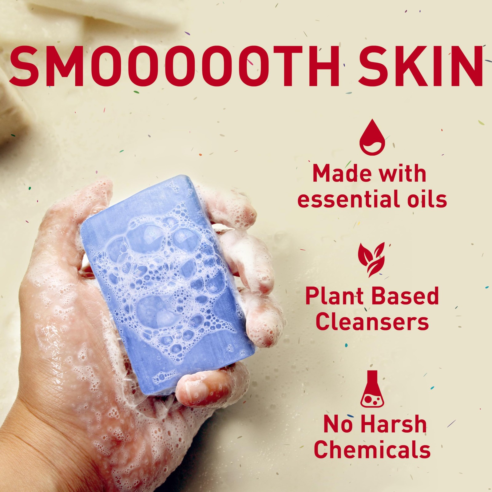 Premium Bar Soap, Seas The Day Eucalyptus and Coconut Cream Scent, With Plant…