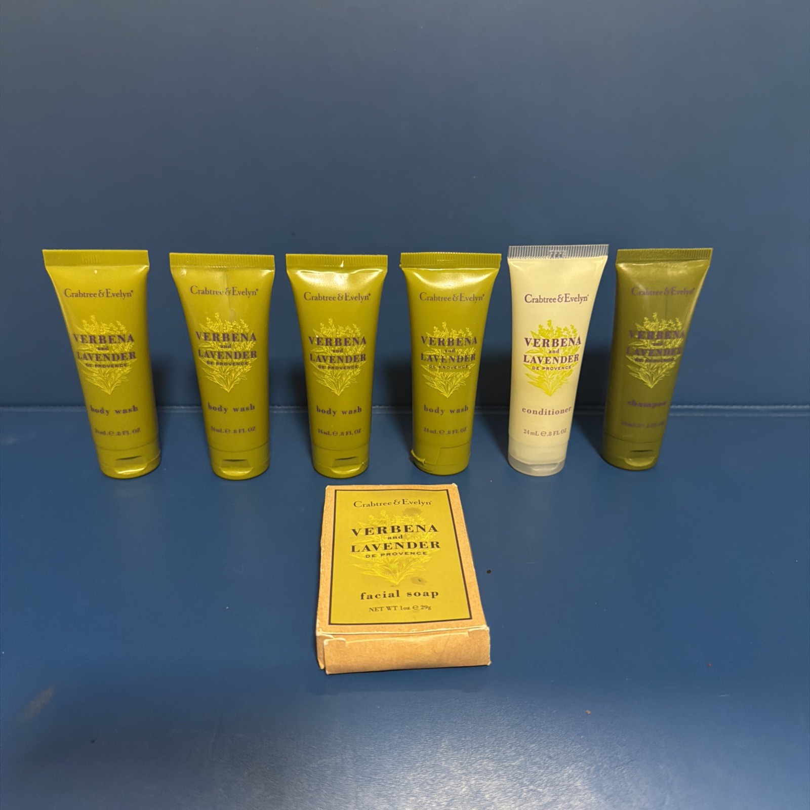 Crabtree & Evelyn Bath Shampoo,Conditioner, Body Wash &Soap- Travel Size 7 pcs