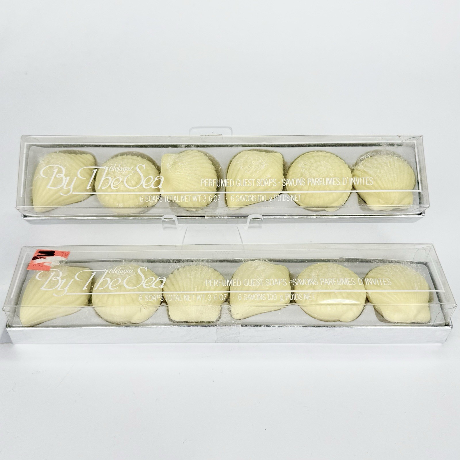 Vintage DeLaGar Mini Soaps Seashell Shaped Coastal Cottagecore Boxed Set Yellow